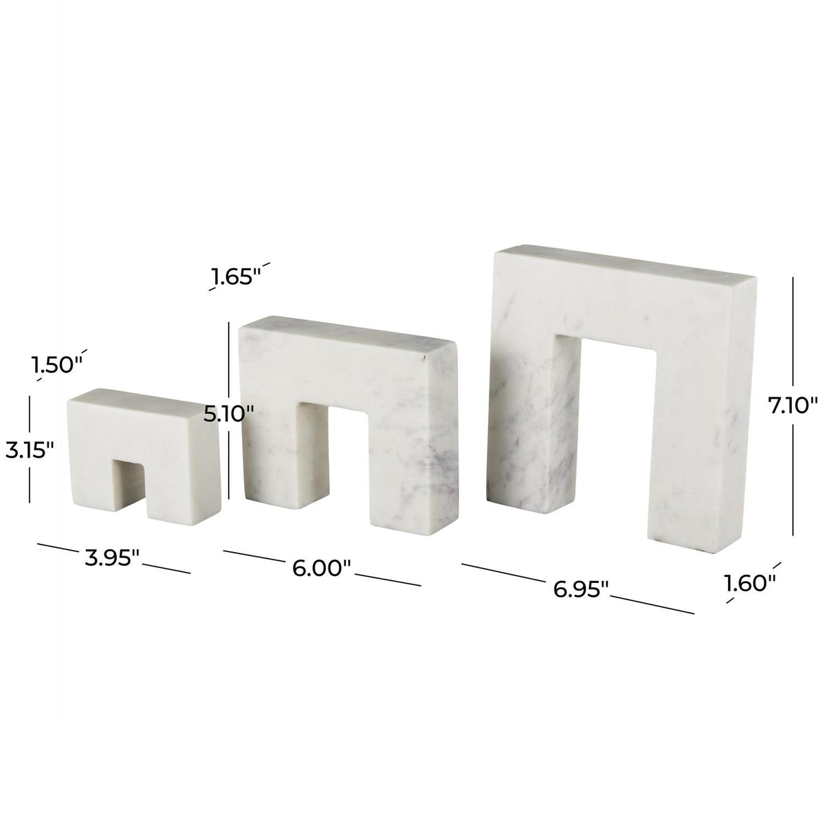 White Marble Square Arch Sculpture Set