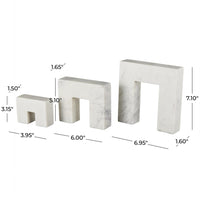 White Marble Square Arch Sculpture Set
