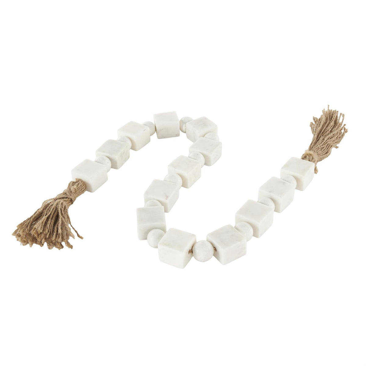 White Marble Square Beaded Garland