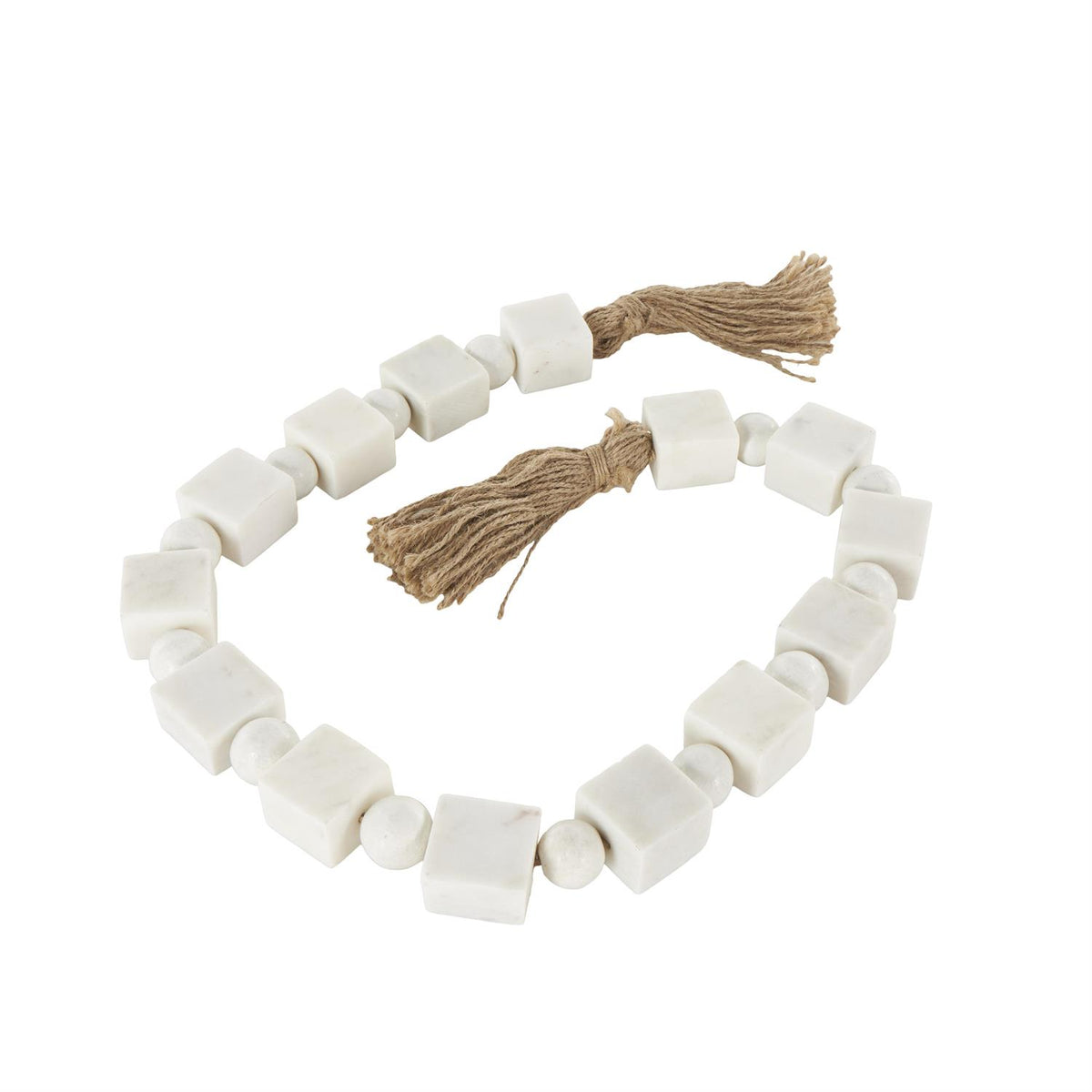 White Marble Square Beaded Garland
