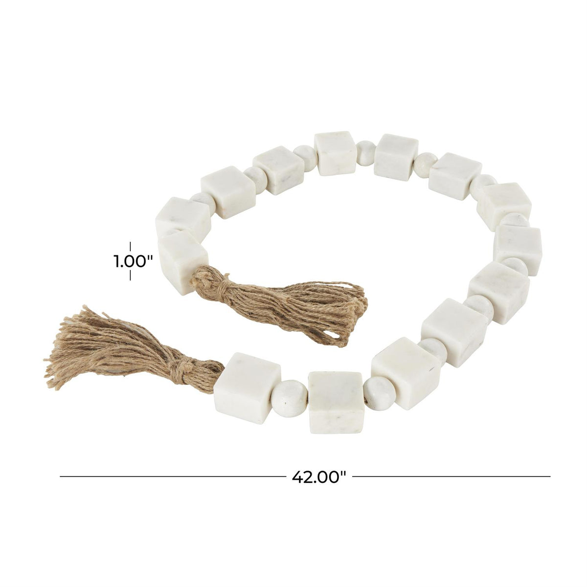 White Marble Square Beaded Garland