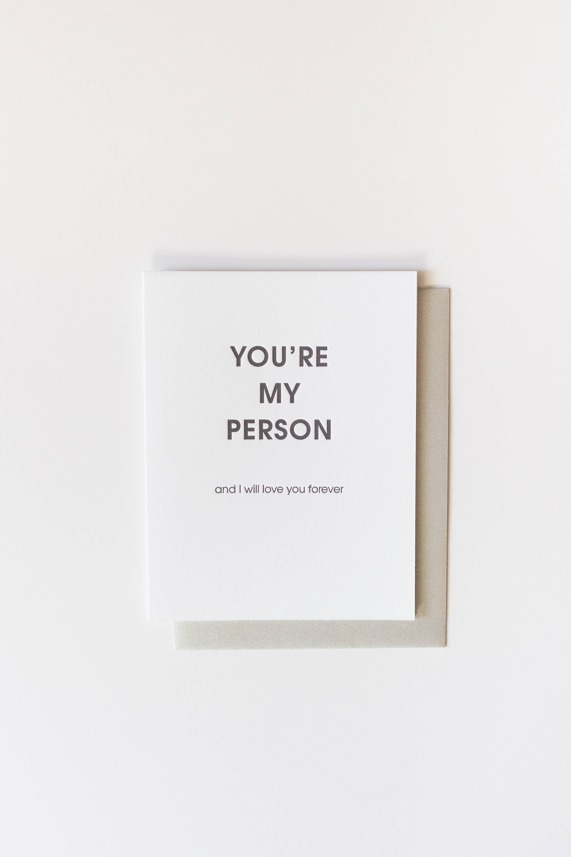 You're My Person And I Will Love You Forever - Love | Anniversary| Valentine Card Greeting Cards