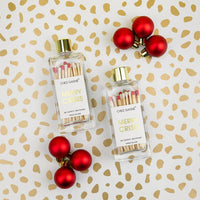 Merry Crisis - Holiday Glass Bottle Safety Matches - White/Red