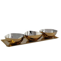 Auburn Gold Serving Tray & Appetizer Bowls
