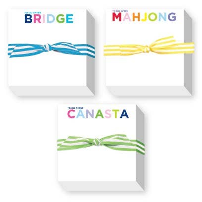 BRIDGE, MAHJONG AND CANASTA CHUBBIE NOTEPADS