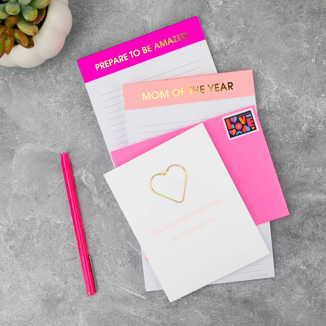 Mom Of The Year Lined Notepad - Coral - Mother's Day Gift
