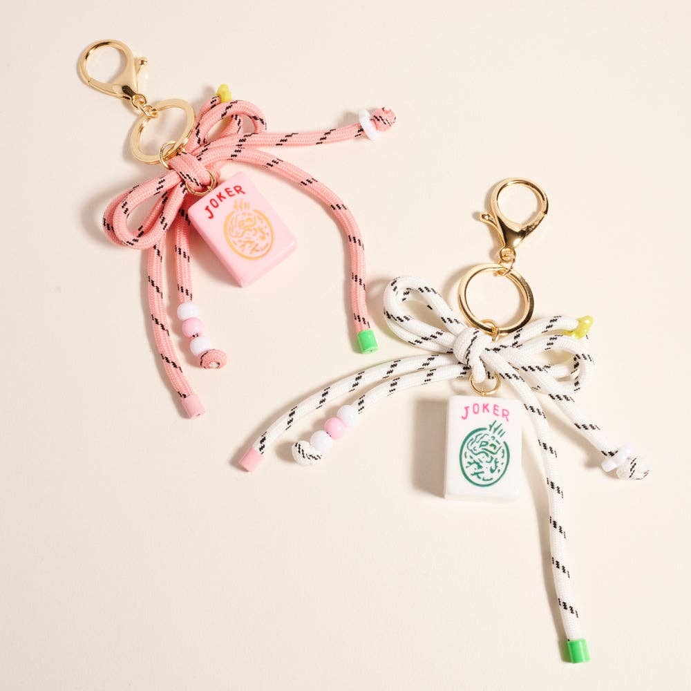 Mahjong Joker Tile Cord Keychain Bag Charm