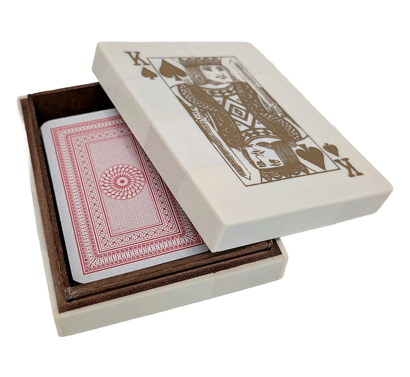 White/Gold Card Box Games - Decor