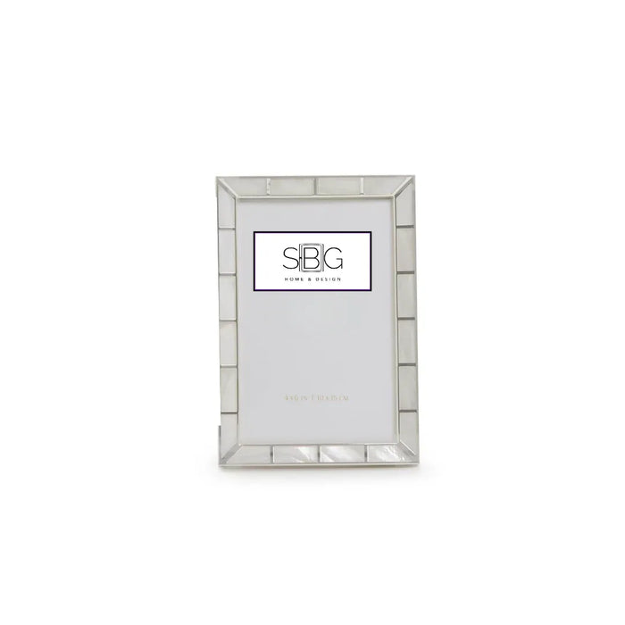 Mother of Pearl & Silver Plated Metal Frame 4x6 Picture Frame