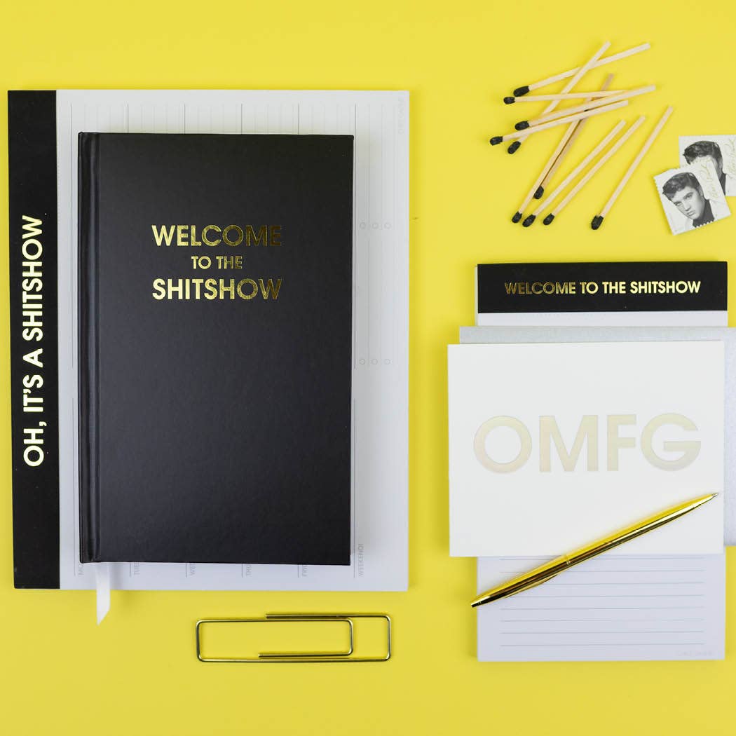 Welcome To The Shitshow - Lined Notepad - Black - 65 perforated pages - 5x8 Notepads