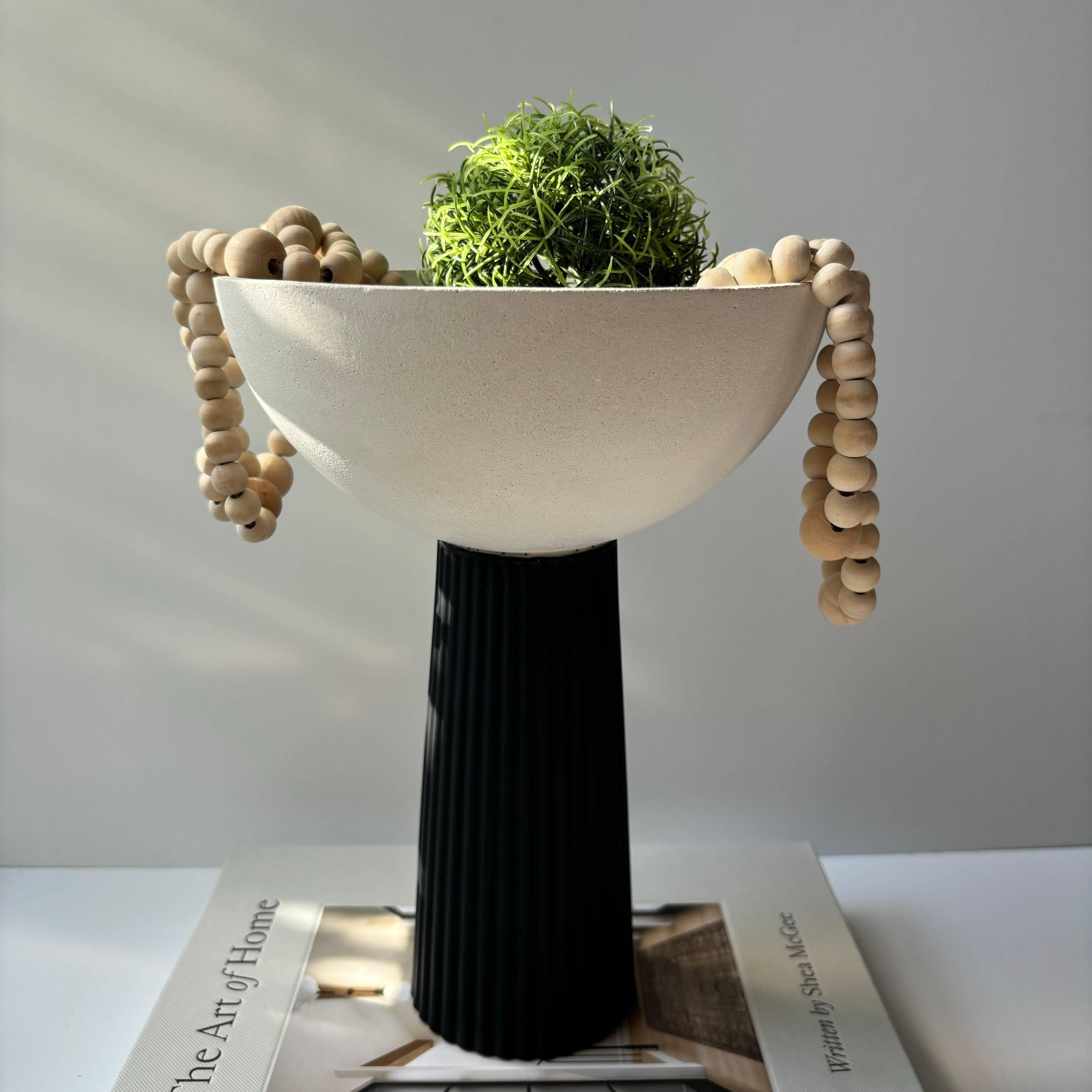 Leo Concrete Pedestal Bowl Decorative Bowls