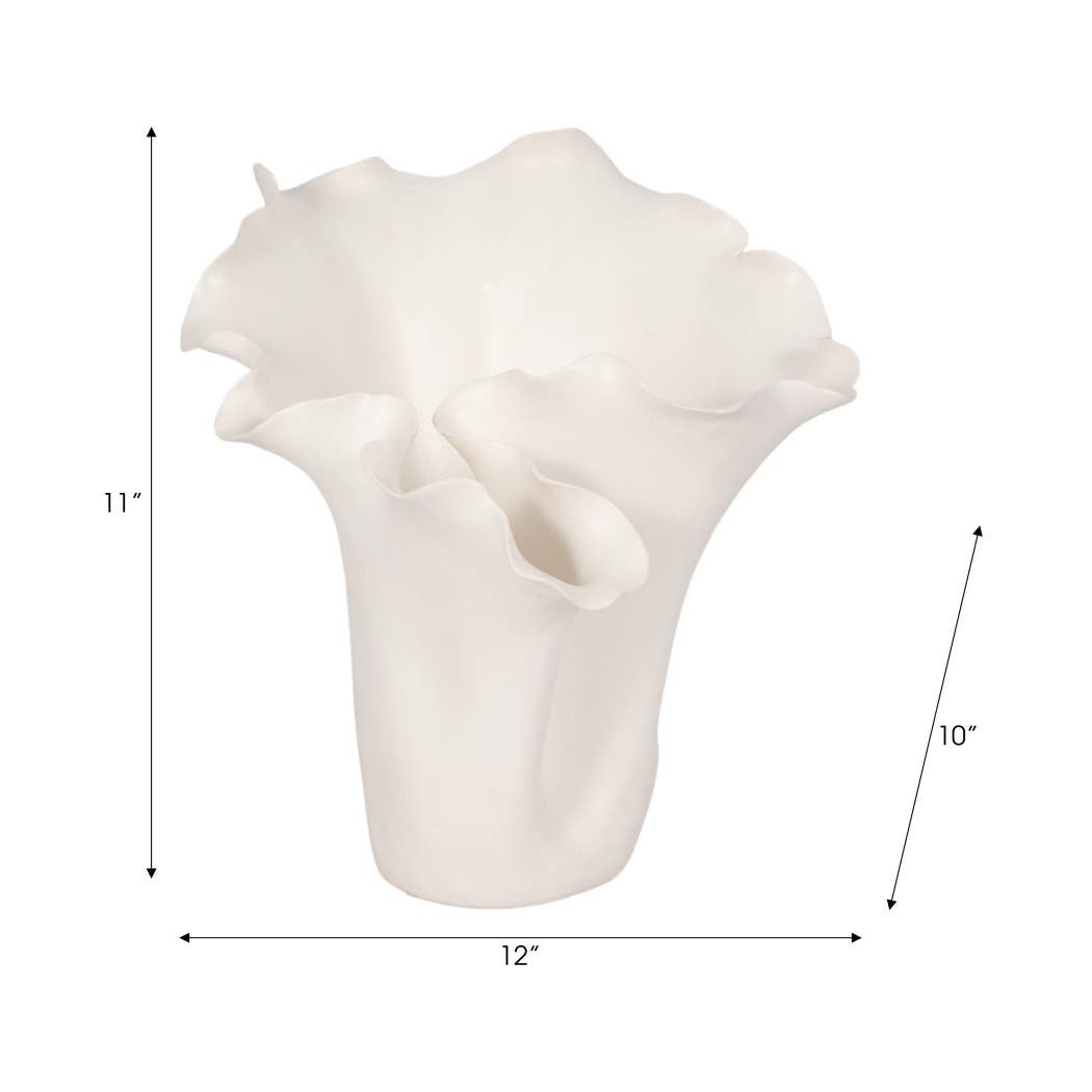 Ruffled Edge Ceramic Vase