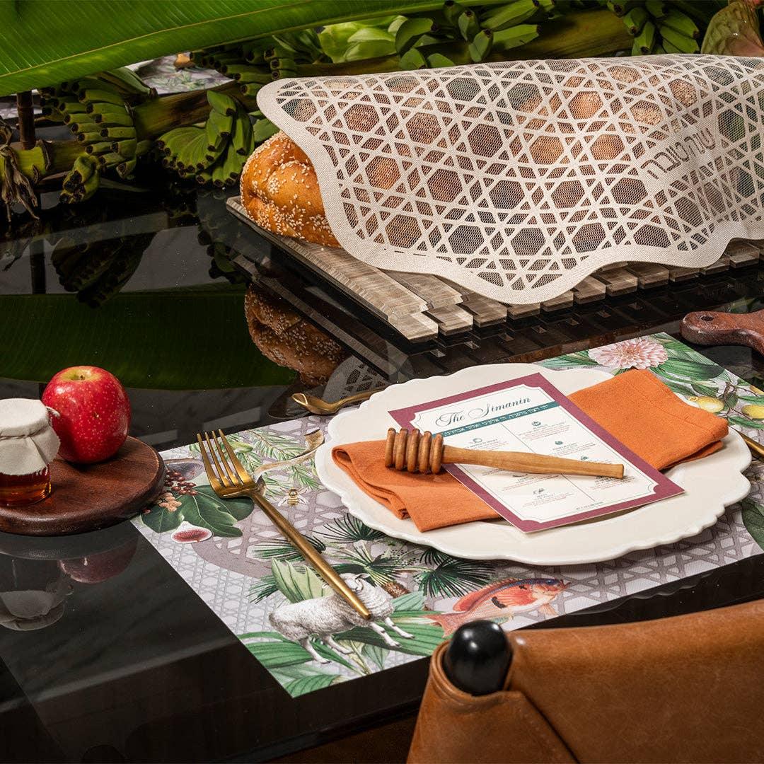 Rattan Starlace Challah Cover Judaica