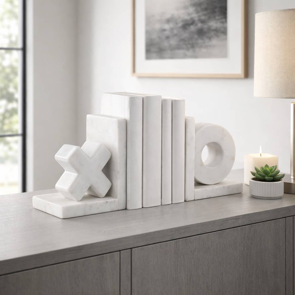 X & O Bookends S/2