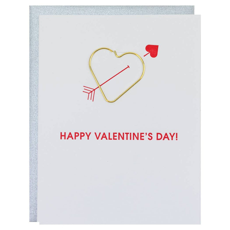 Happy Valentine's Day - Love - Heart Paperclip Card Greeting Cards