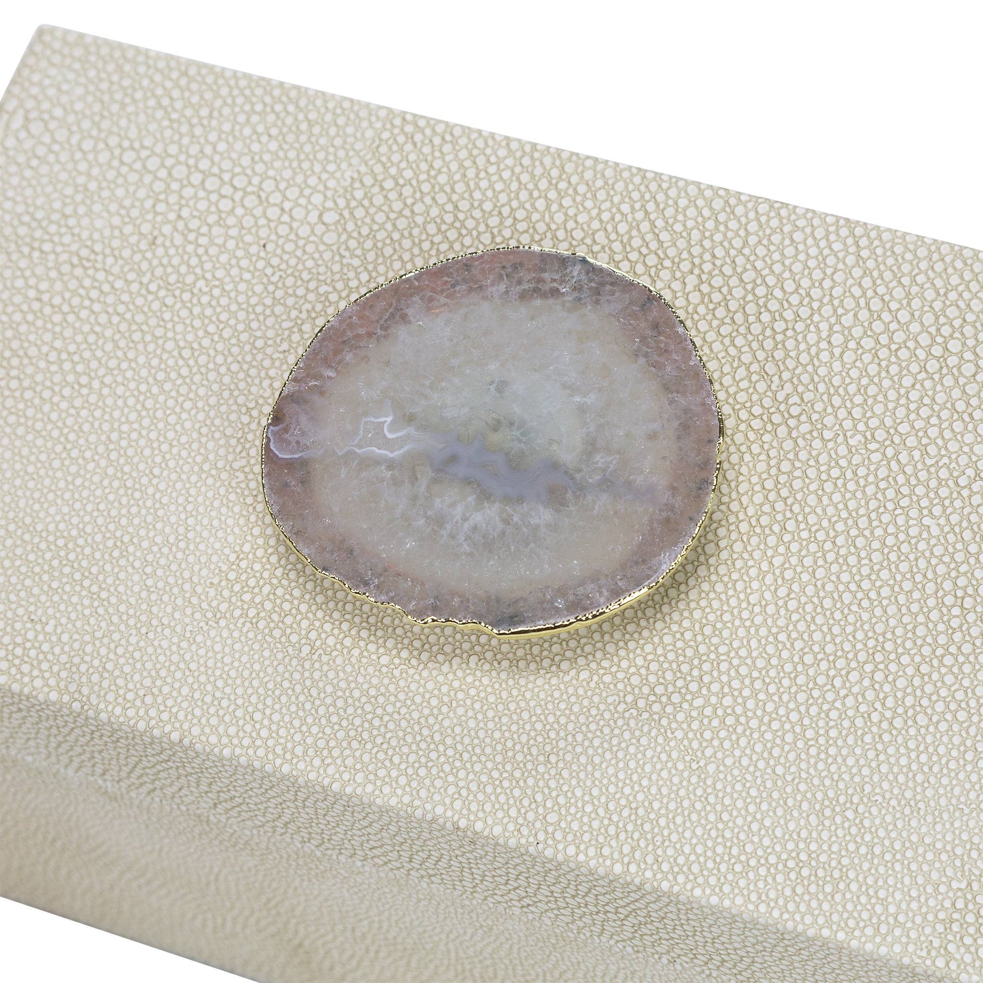 Berkley Beige Shagreen Leather Boxes Decorative Boxes