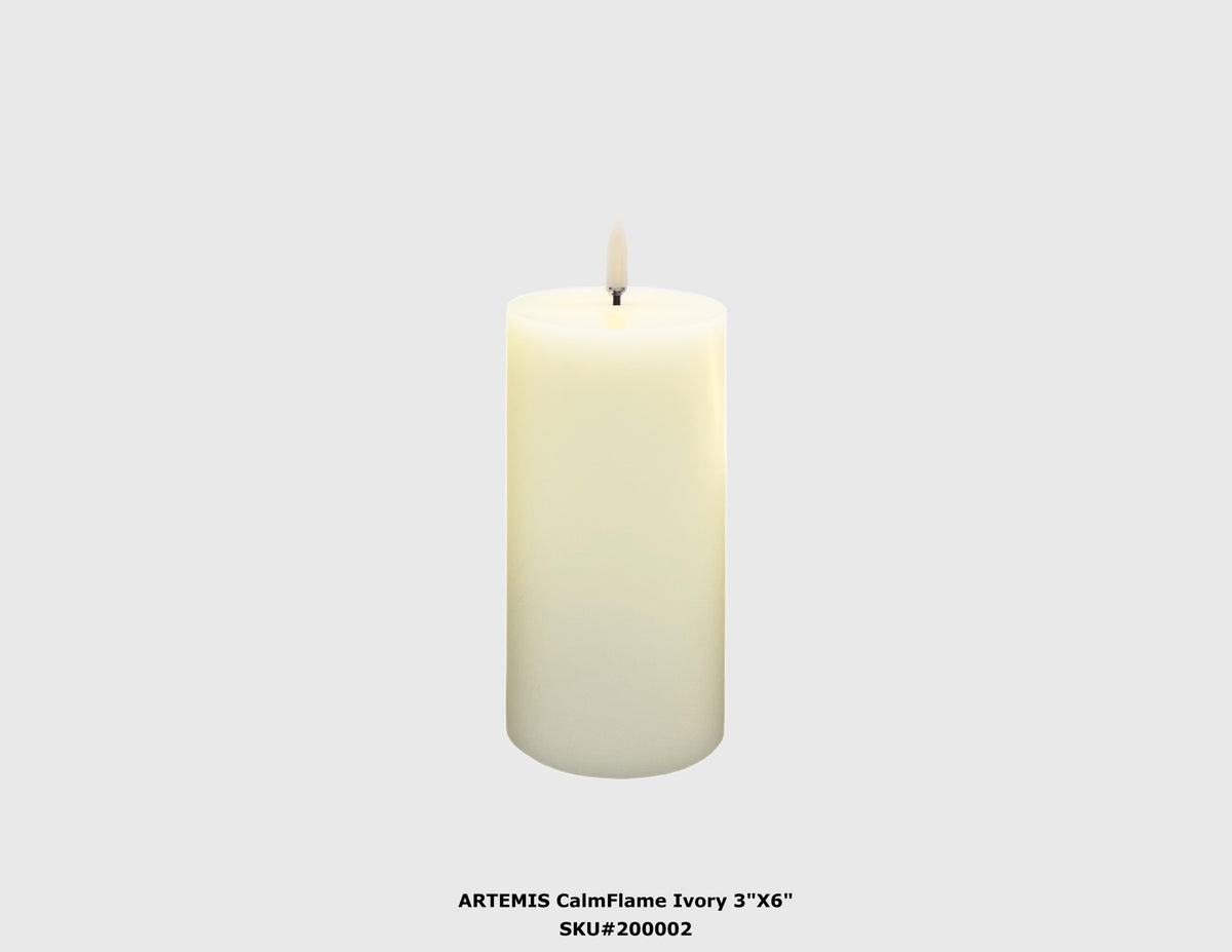 3x6 Flameless Candle LED Pillar