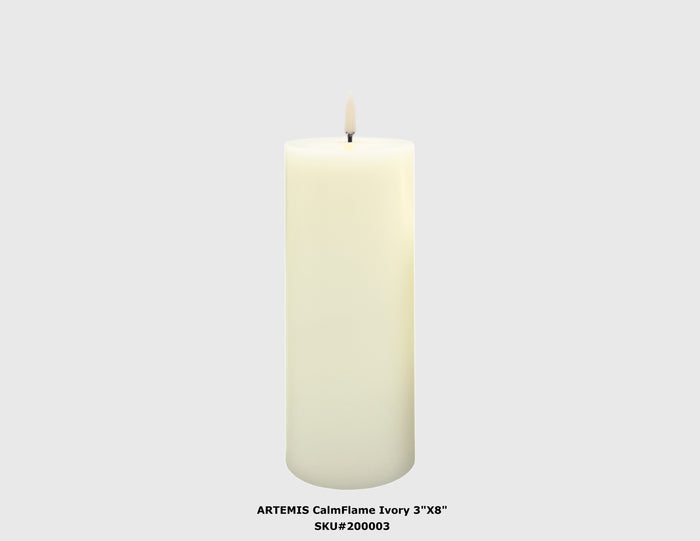 3x8 Flameless Candle LED Pillar