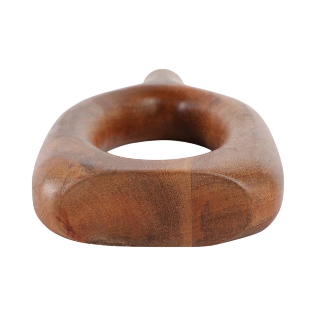 Tall Brown Wood Oval Open Cut-Out