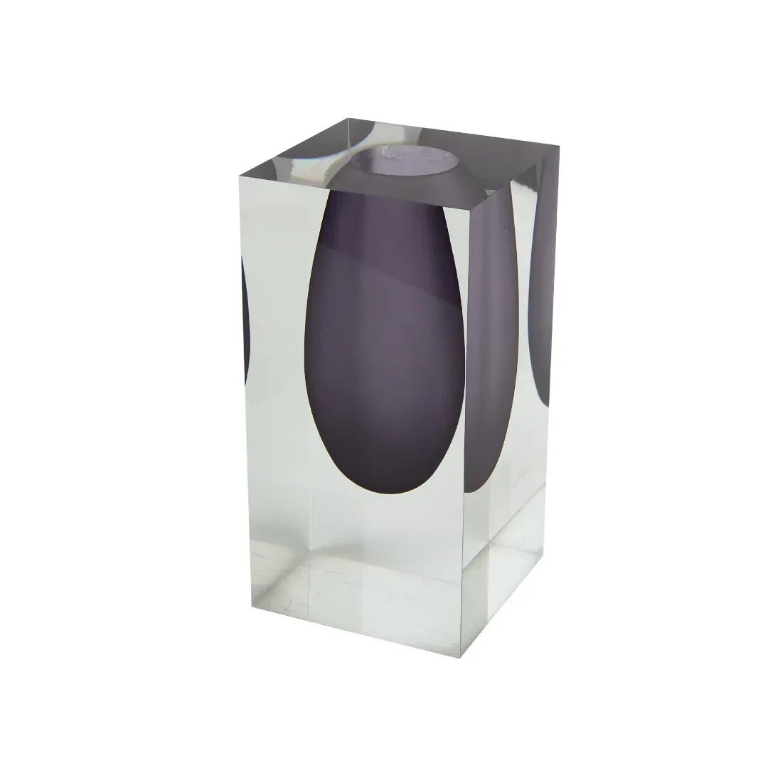 Lucite Vase 5" Smoke Decor