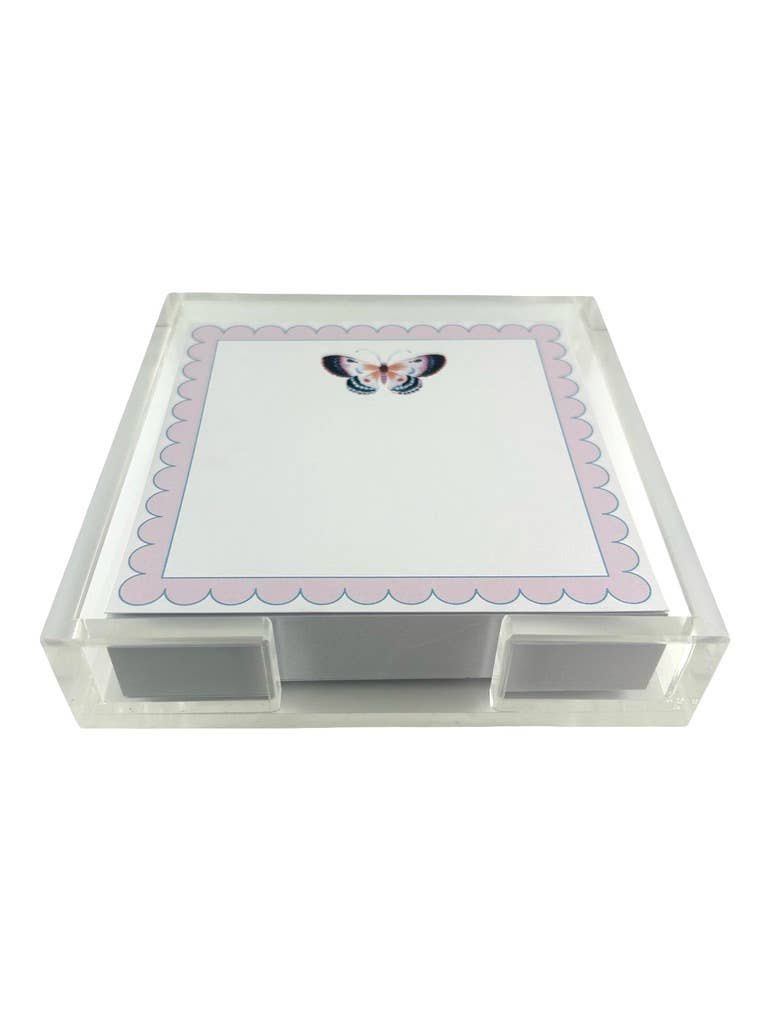 Acrylic Holder & Notepad, Butterfly