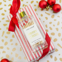 Merry Crisis - Holiday Glass Bottle Safety Matches - White/Red