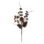 26" Multi Size Pinecone & Twig Stem Decor