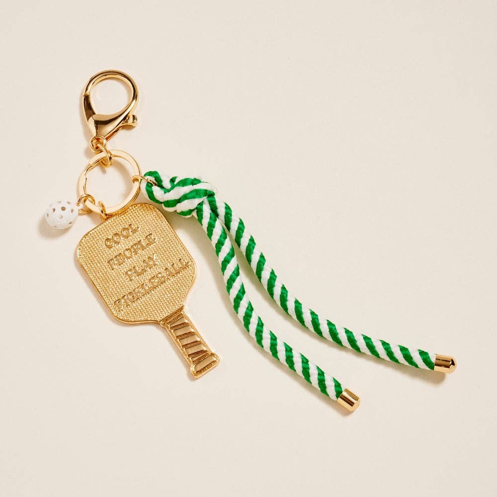 Pickleball Paddle Bag Charm Keychain