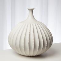 Sawtooth Vase Rustic White