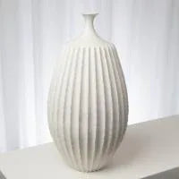 Sawtooth Vase Rustic White Large Decorative Vases