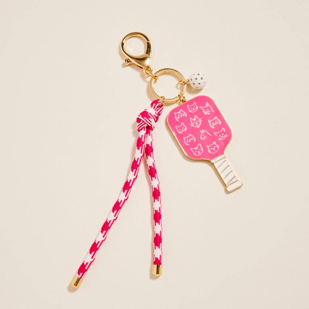 Pickleball Paddle Bag Charm Keychain