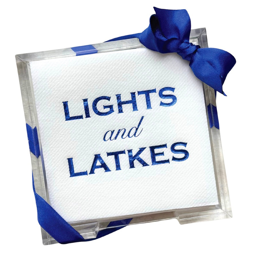 Hanukkah Acrylic Cocktail Napkin Hostess Set