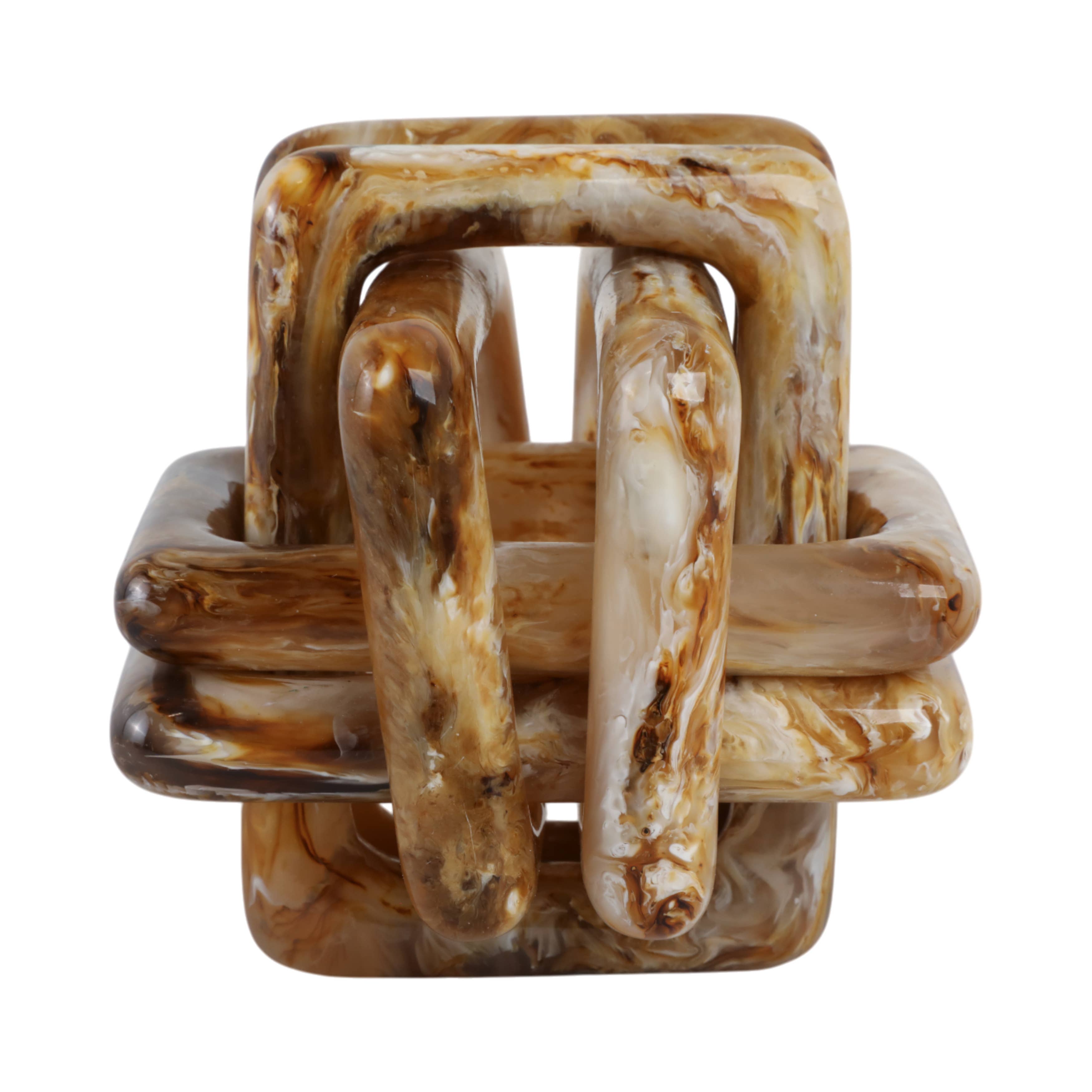 Resin Marbled Knot Sculpture