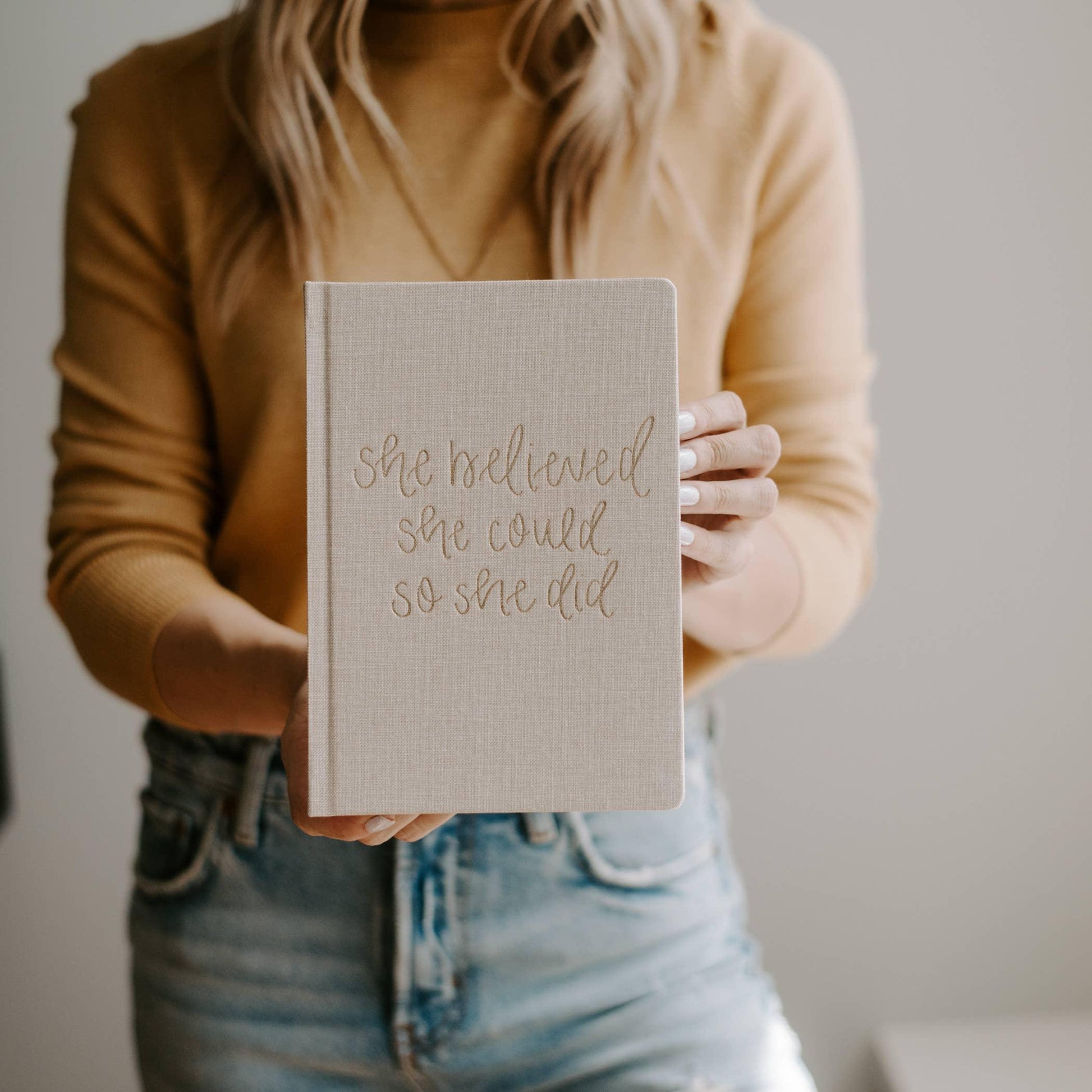 She Believed She Could Fabric Journal - Home Decor & Gifts Journals