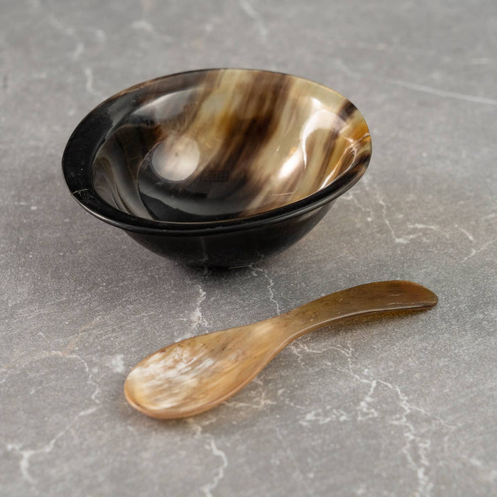 Exotic Horn Bowl & Spoon Set