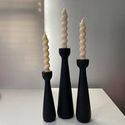 Taper Candle Holder s/3 Matte Black (Painted) Votives, Hurricanes & Candleholders