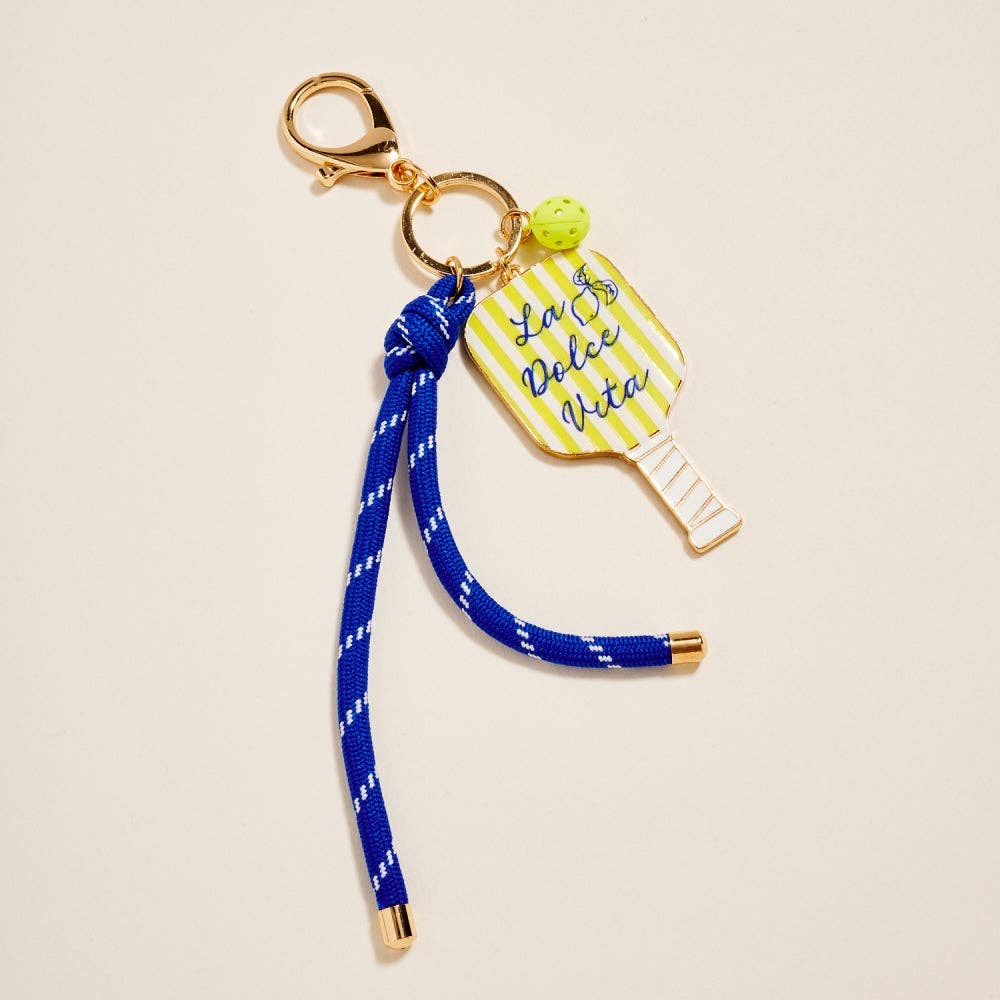 Pickleball Paddle Bag Charm Keychain