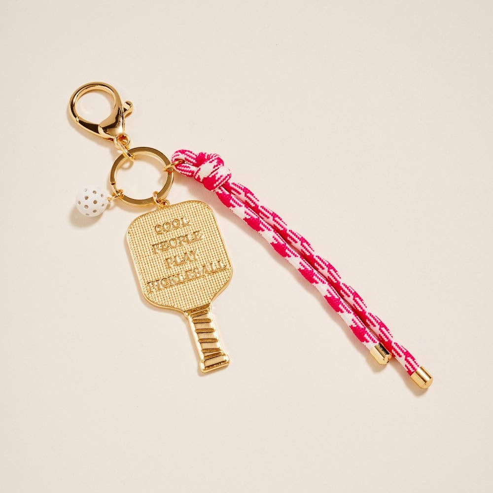 Pickleball Paddle Bag Charm Keychain