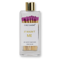 It Wasn't Me - Glass Bottle Safety Matches - Bright Purple