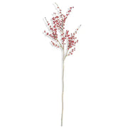 Artificial branch with red berries on a white background festive holiday and autumn decor