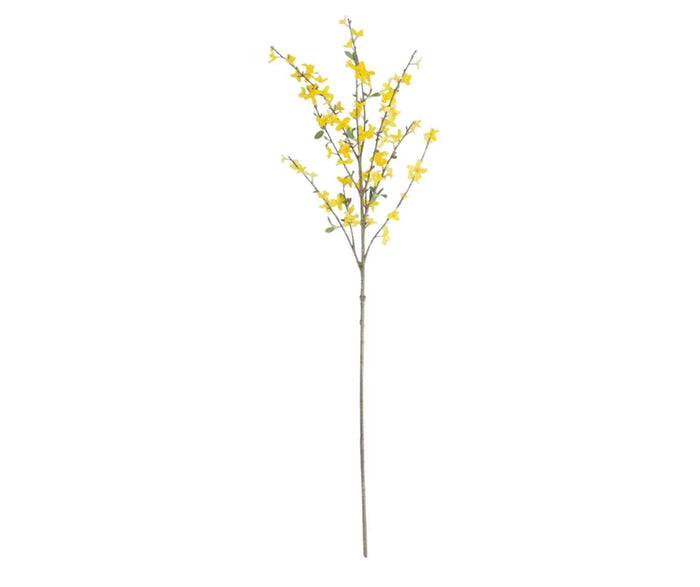 Forsythia Stem Decor 36 inch yellow forsythia stem with realistic flowering branch detail