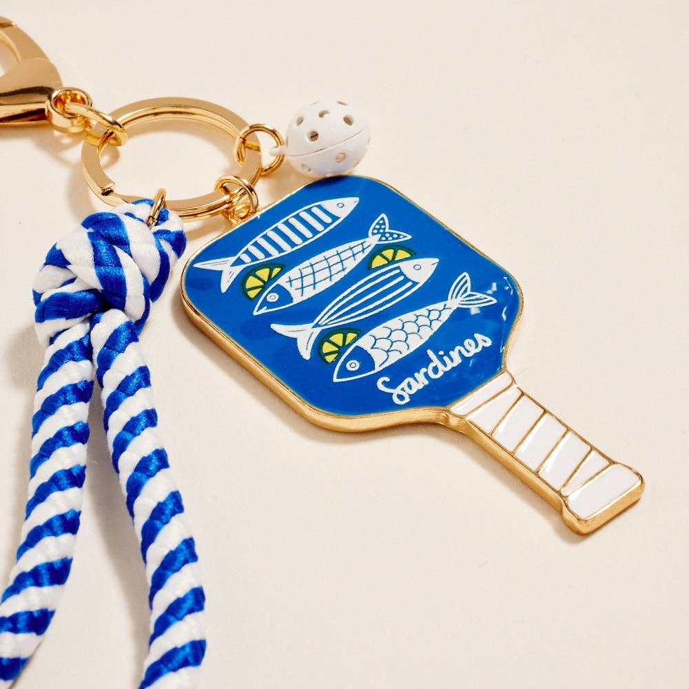 Pickleball Paddle Bag Charm Keychain