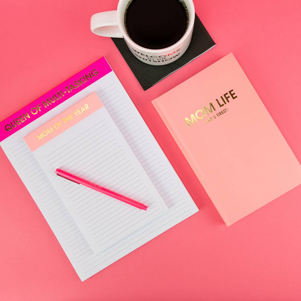 Mom Of The Year Lined Notepad - Coral - Mother's Day Gift