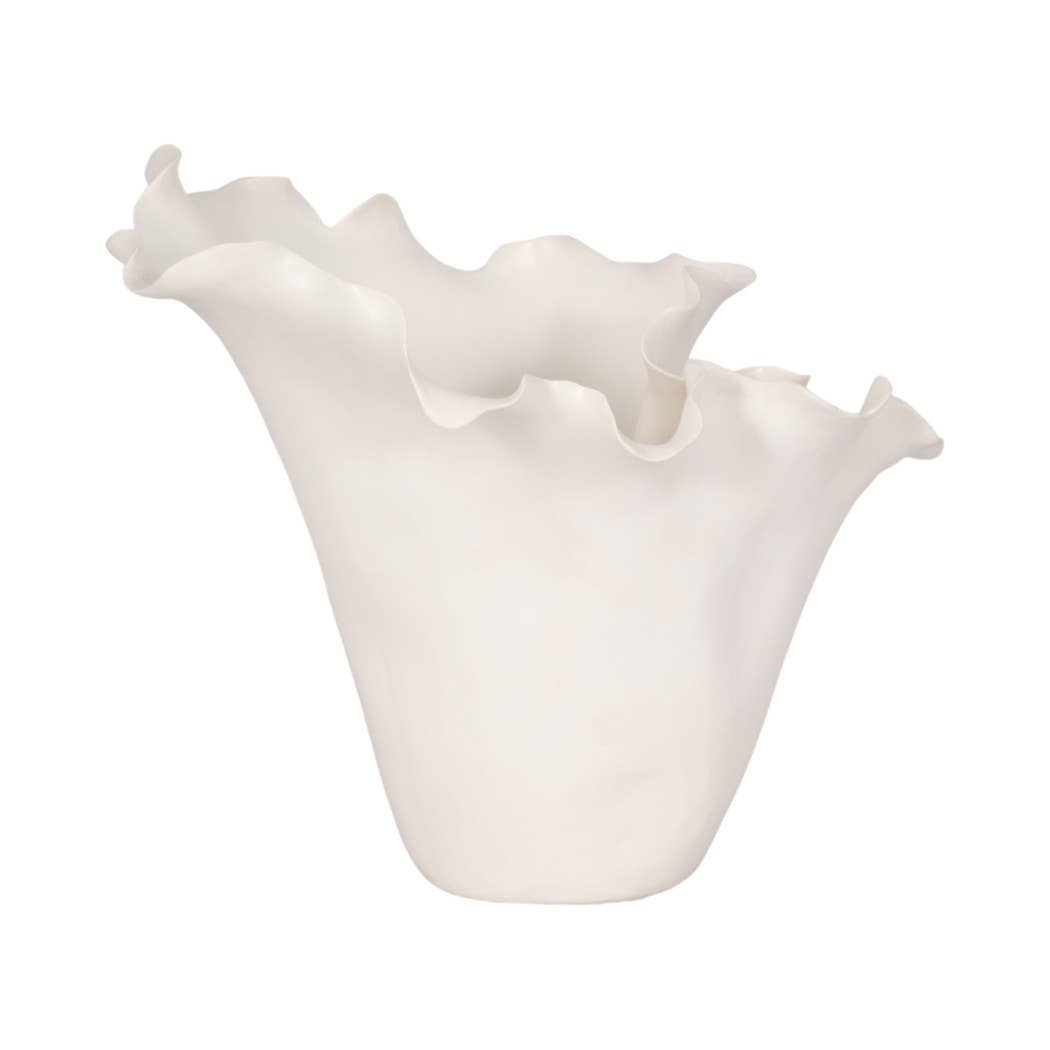 Ruffled Edge Ceramic Vase