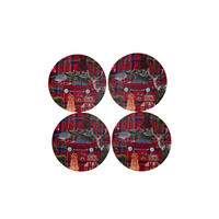 Ultimate Christmas Plaid Pebble Coasters S/4 Home Decor