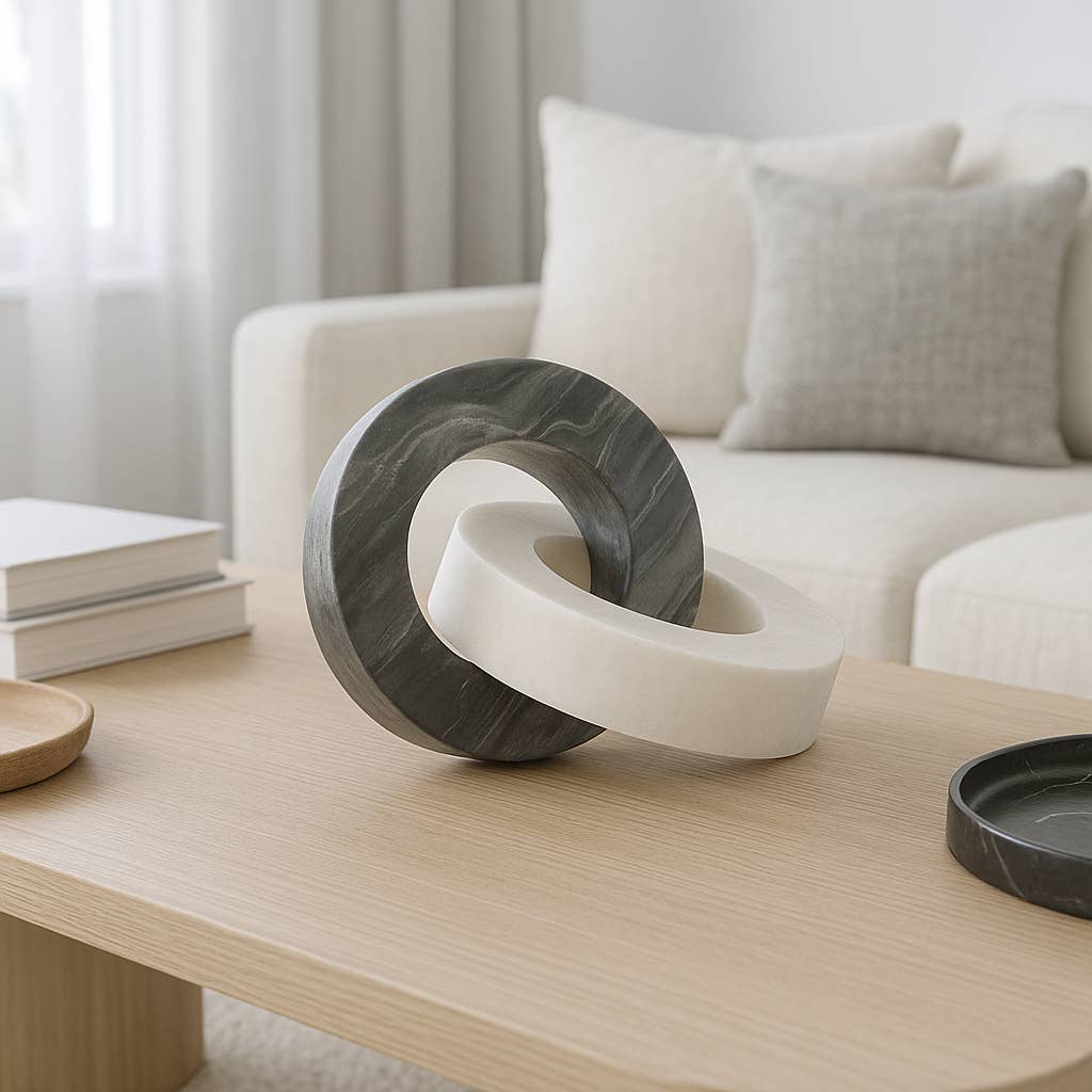 Interlocking Marble Ring Sculpture