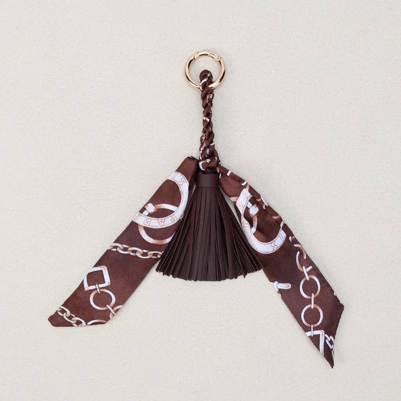 Boho Simple Scarf Tassel Bag Charm Keychain