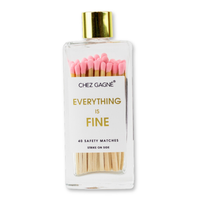 Everything is Fine - Glass Bottle Safety Matches - Pink