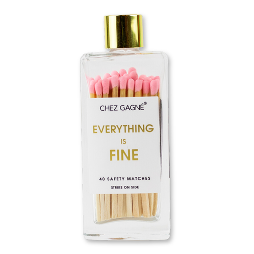 Everything is Fine - Glass Bottle Safety Matches - Pink Matchboxes & Lighters