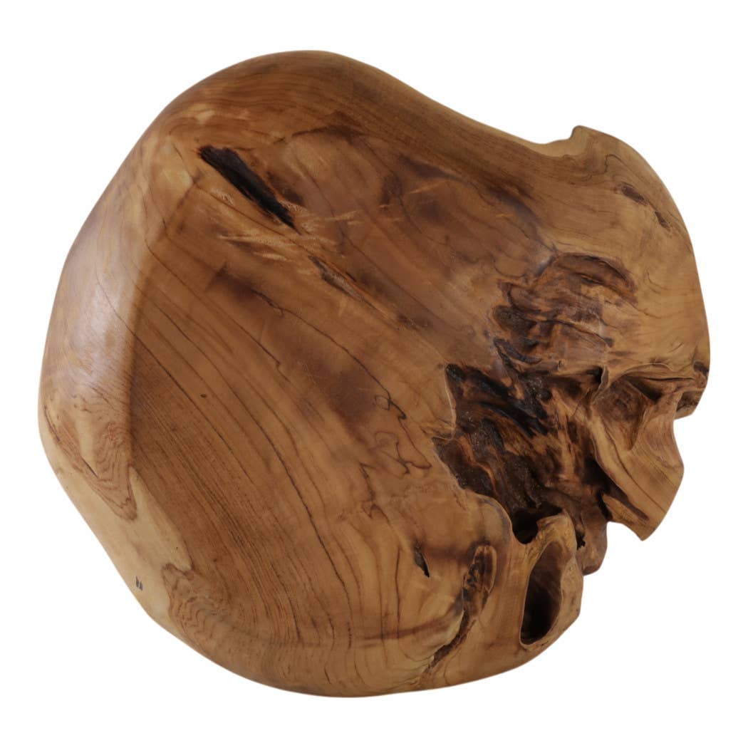Teak Natural Wood Low Bowl